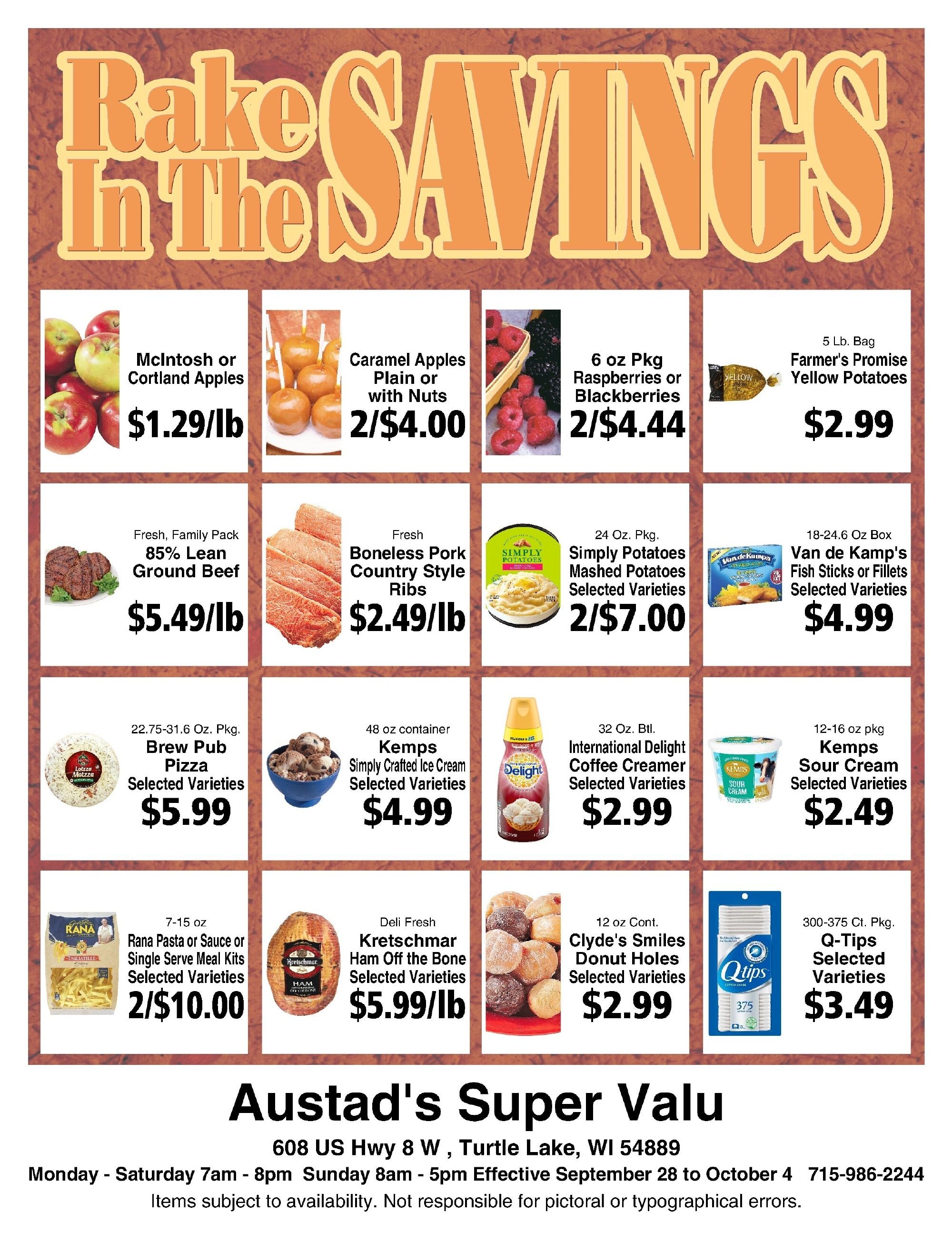 Austad's Supervalu Weekly Ad September 28 - October 4, 2026