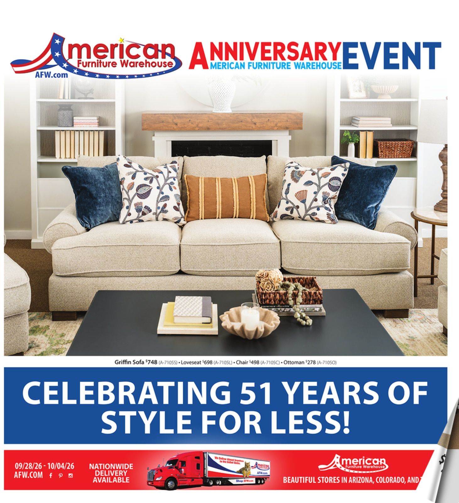 American Furniture Warehouse Weekly Ad September 28 - October 4, 2026