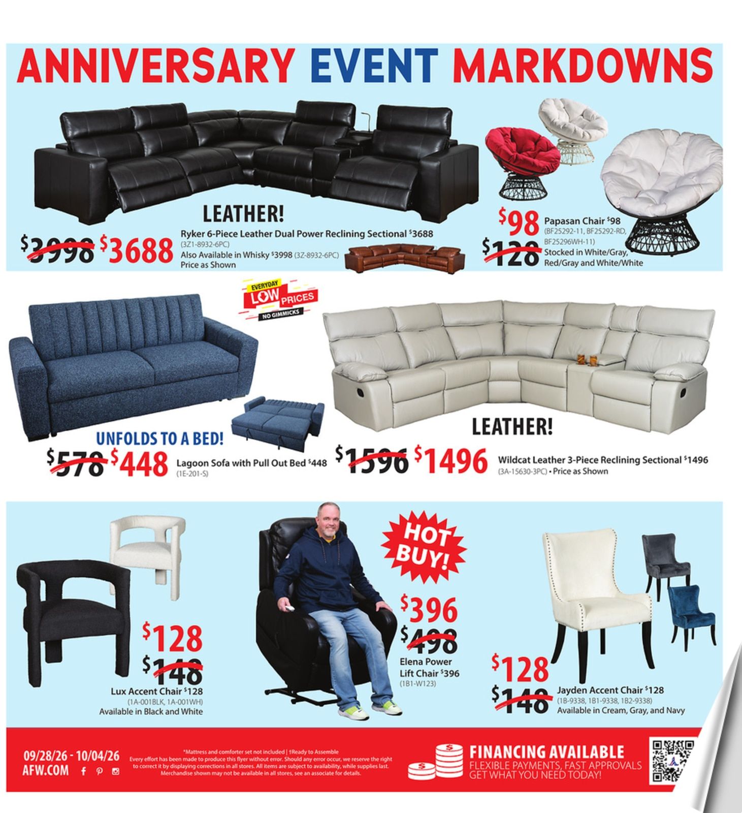 American Furniture Warehouse Weekly Ad September 28 - October 4, 2026