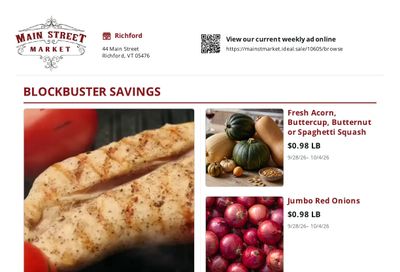 Main Street Market Weekly Ad September 28 - October 4, 2026