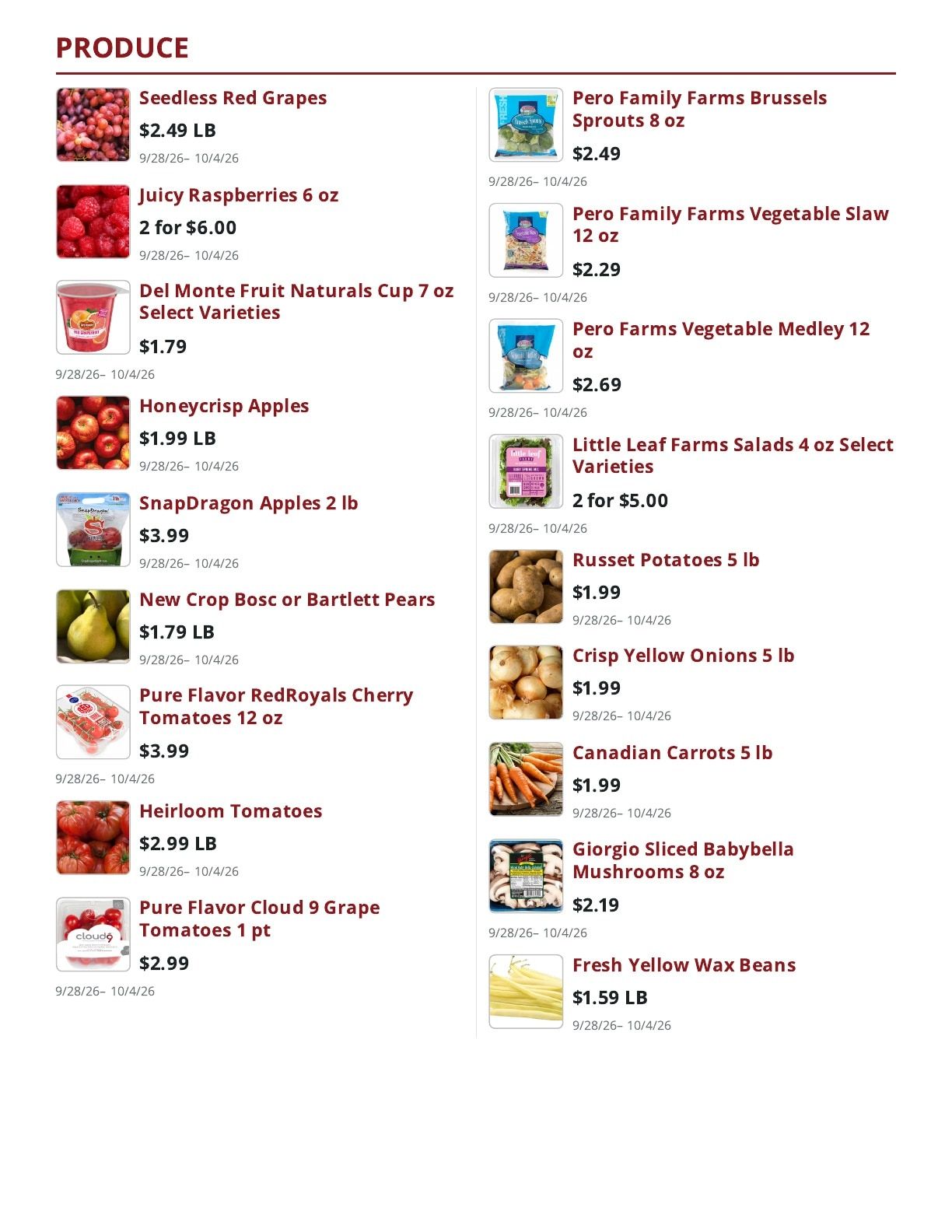 Main Street Market Weekly Ad September 28 - October 4, 2026