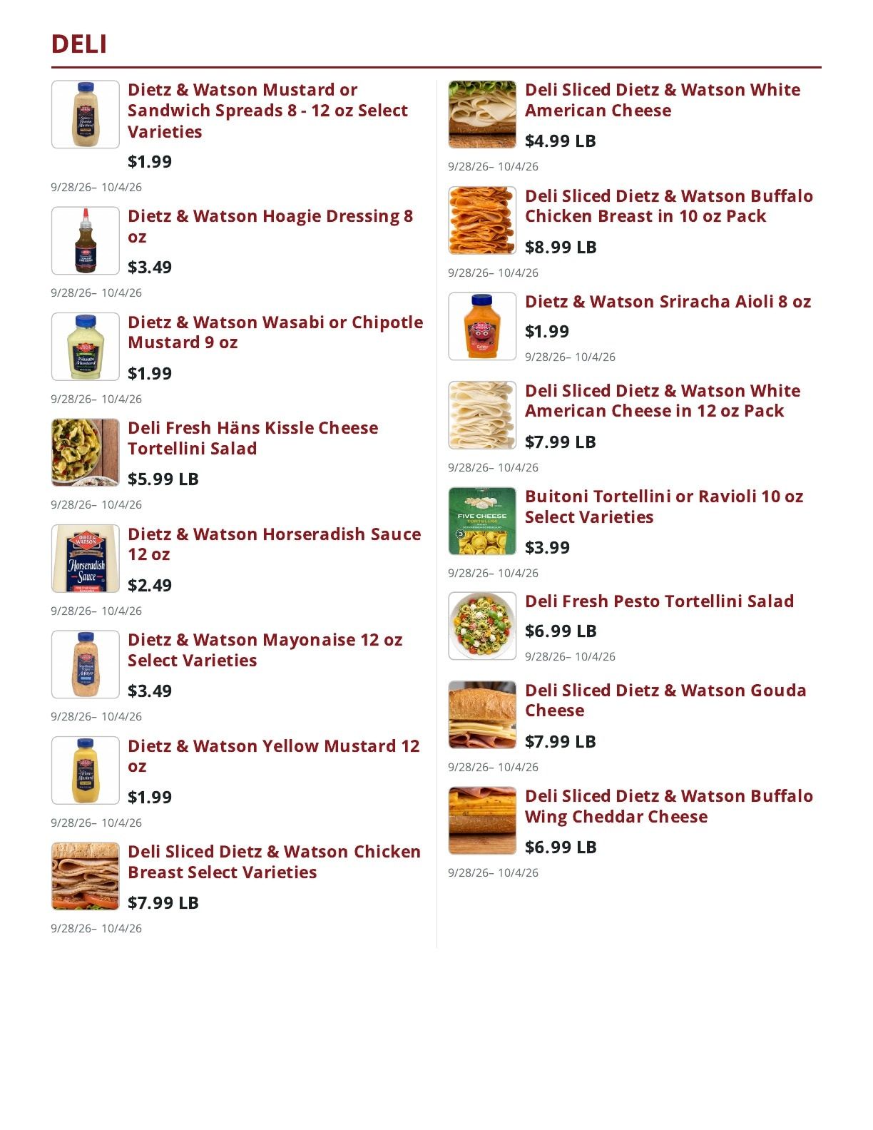 Main Street Market Weekly Ad September 28 - October 4, 2026