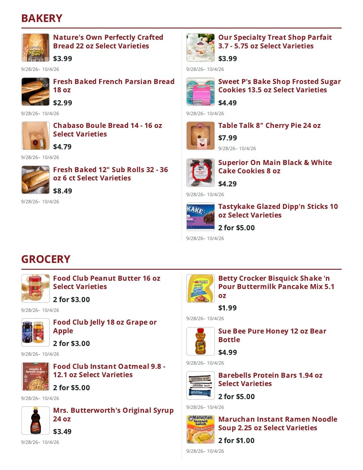 Main Street Market Weekly Ad September 28 - October 4, 2026