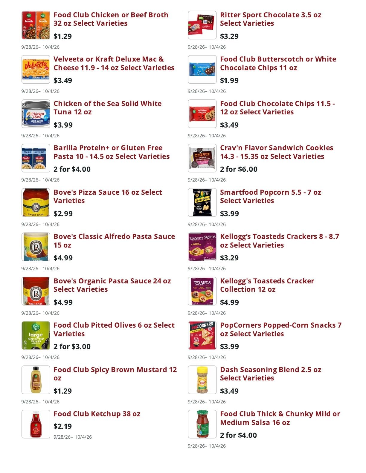 Main Street Market Weekly Ad September 28 - October 4, 2026