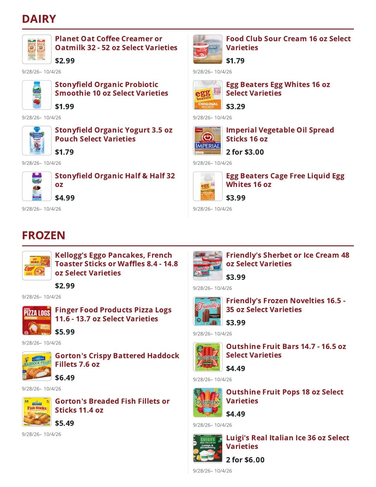 Main Street Market Weekly Ad September 28 - October 4, 2026