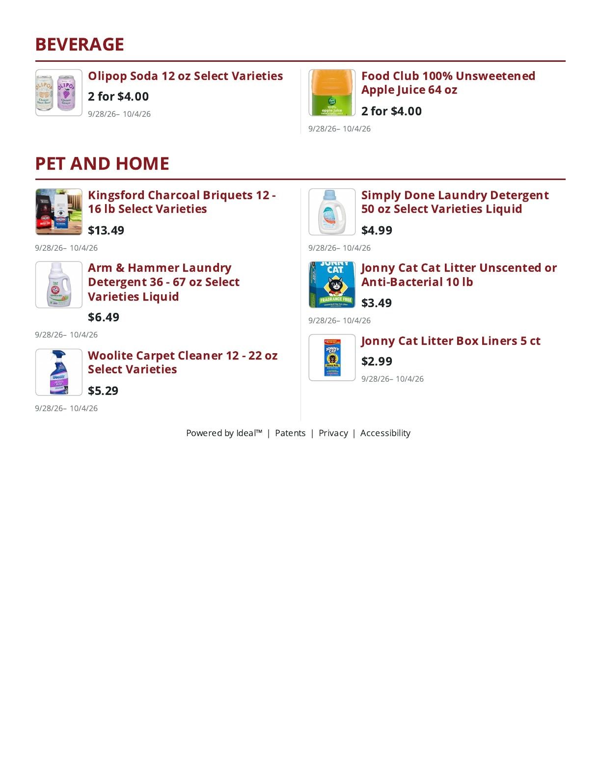 Main Street Market Weekly Ad September 28 - October 4, 2026