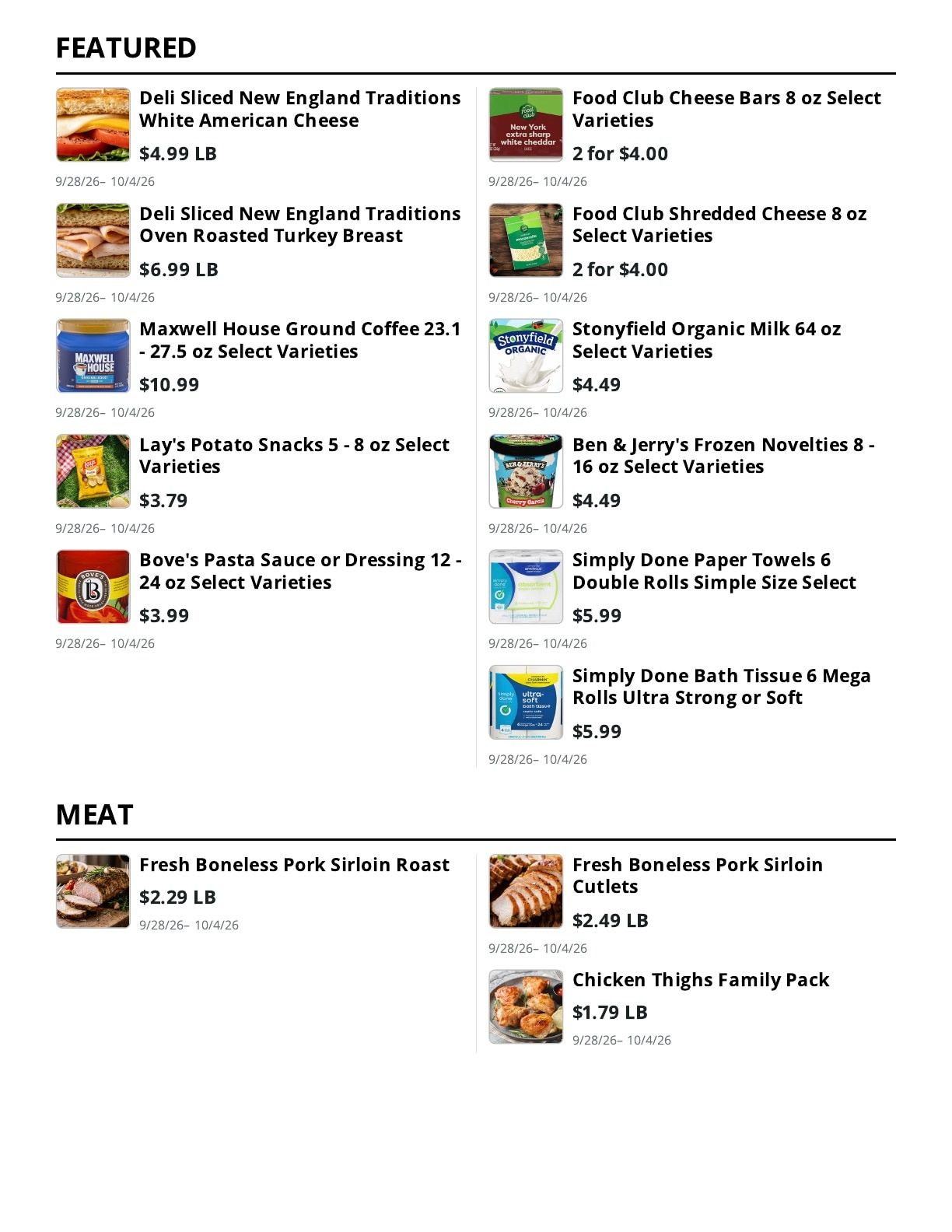 Kingdom Market Weekly Ad September 28 - October 4, 2026