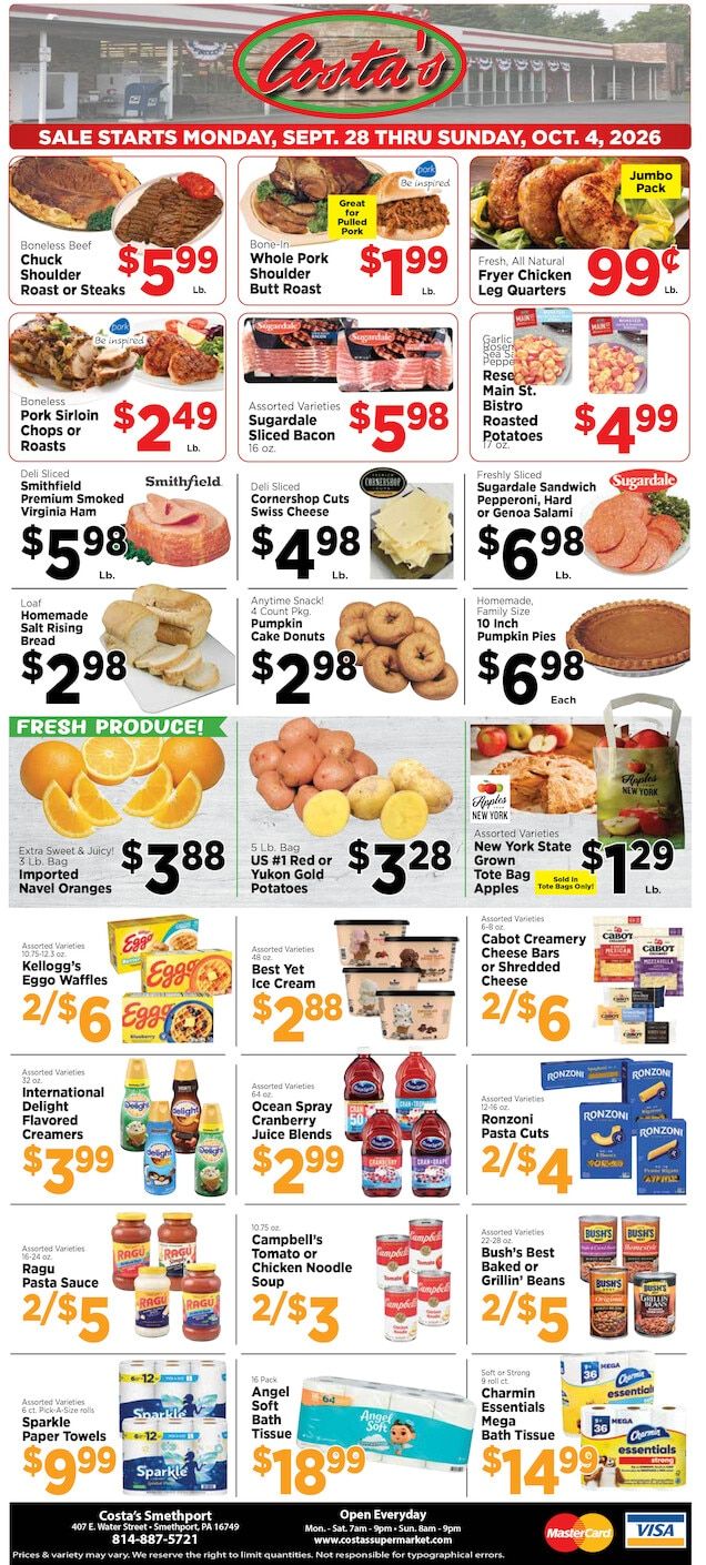 Costa's Supermarket Weekly Ad September 28 - October 4, 2026