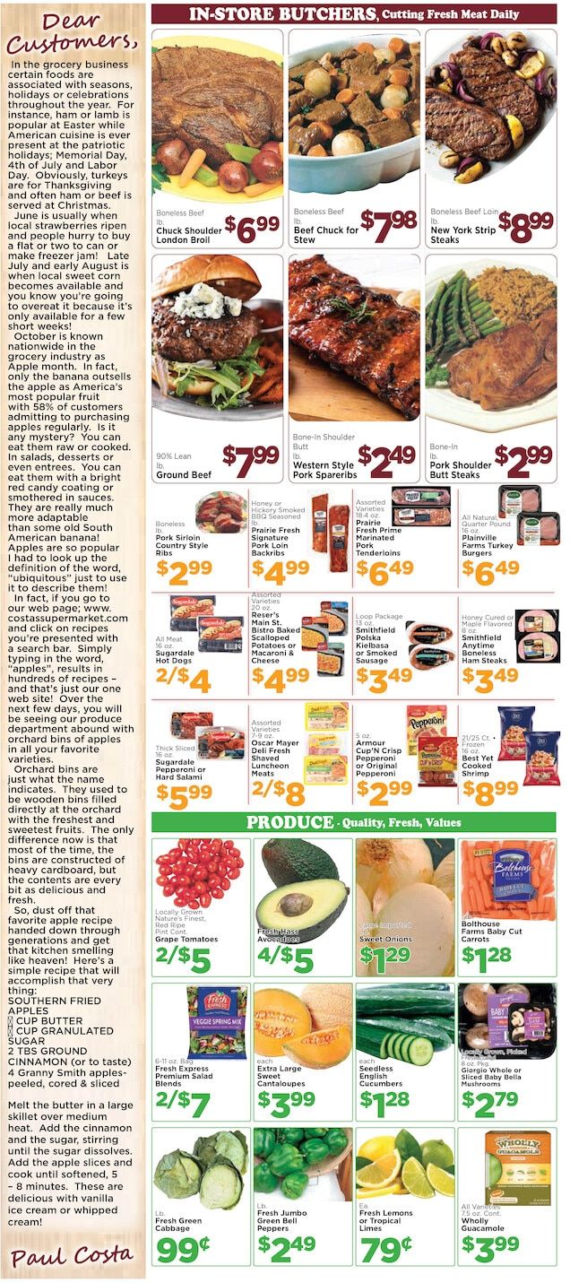Costa's Supermarket Weekly Ad September 28 - October 4, 2026