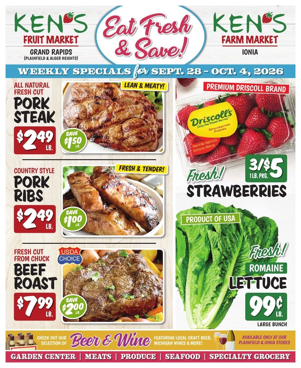 Ken's Fruit Market Weekly Ad September 28 - October 4, 2026
