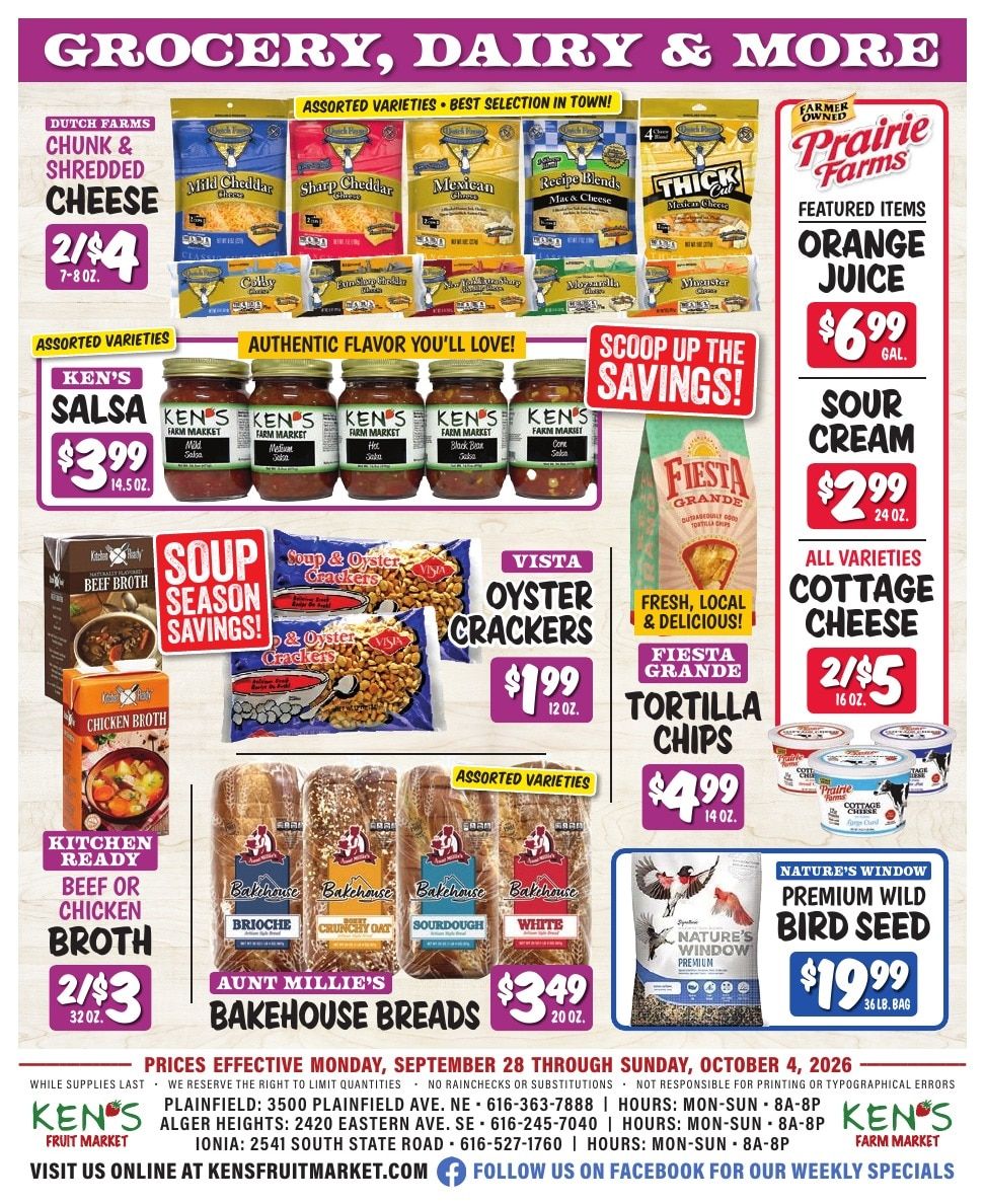Ken's Fruit Market Weekly Ad September 28 - October 4, 2026