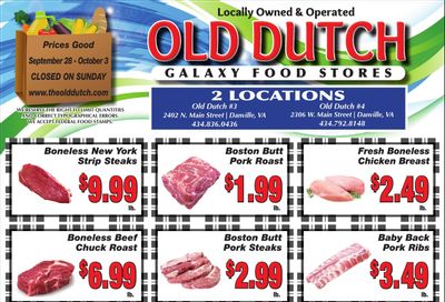 Old Dutch Supermarket Weekly Ad September 28 - October 3, 2026