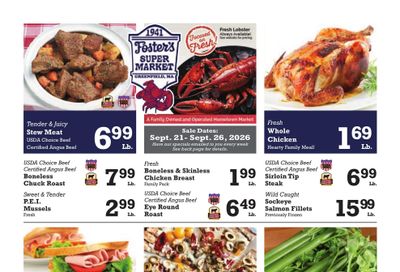 Foster's Super Market (Adams Area, MA) Weekly Ad September 28 - October 3, 2026