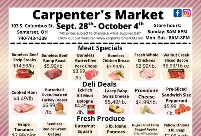 Carpenter's Market Weekly Ad September 28 - October 4, 2026