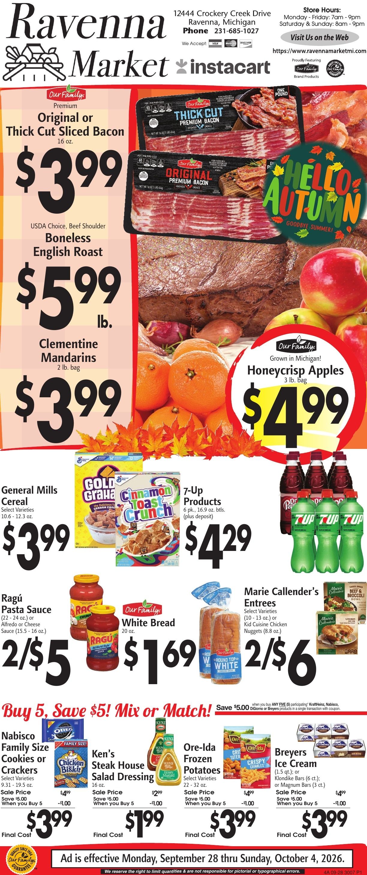 Ravenna Market Weekly Ad September 28 - October 4, 2026