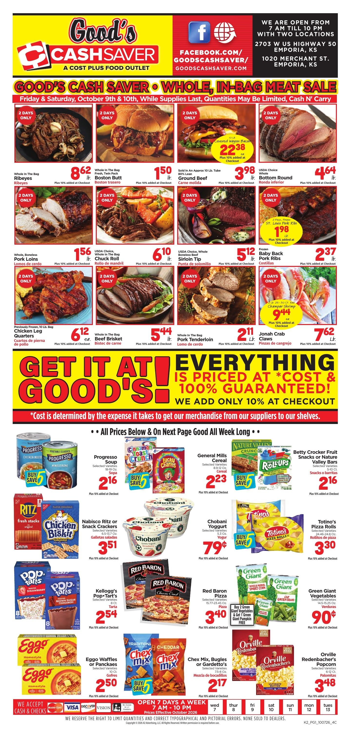 Good's Cash Saver Weekly Ad October 7 - 13, 2026