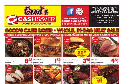 Good's Cash Saver Weekly Ad October 7 - 13, 2026