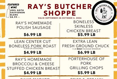 Ray's Butcher Shoppe Weekly Ad September 28 - October 4, 2026