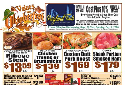 Perryland Foods Weekly Ad September 30 - October 4, 2026