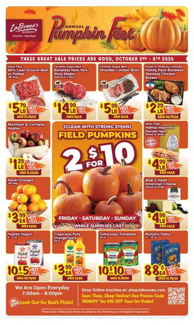 LaBonne's Markets (Connecticut) Weekly Ad October 2 - 8, 2026