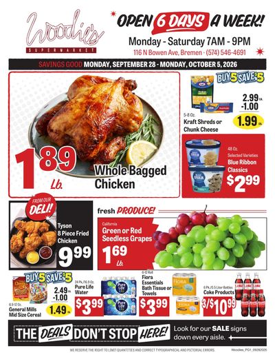 Woodie's Supermarket Weekly Ad September 30 - October 6, 2026