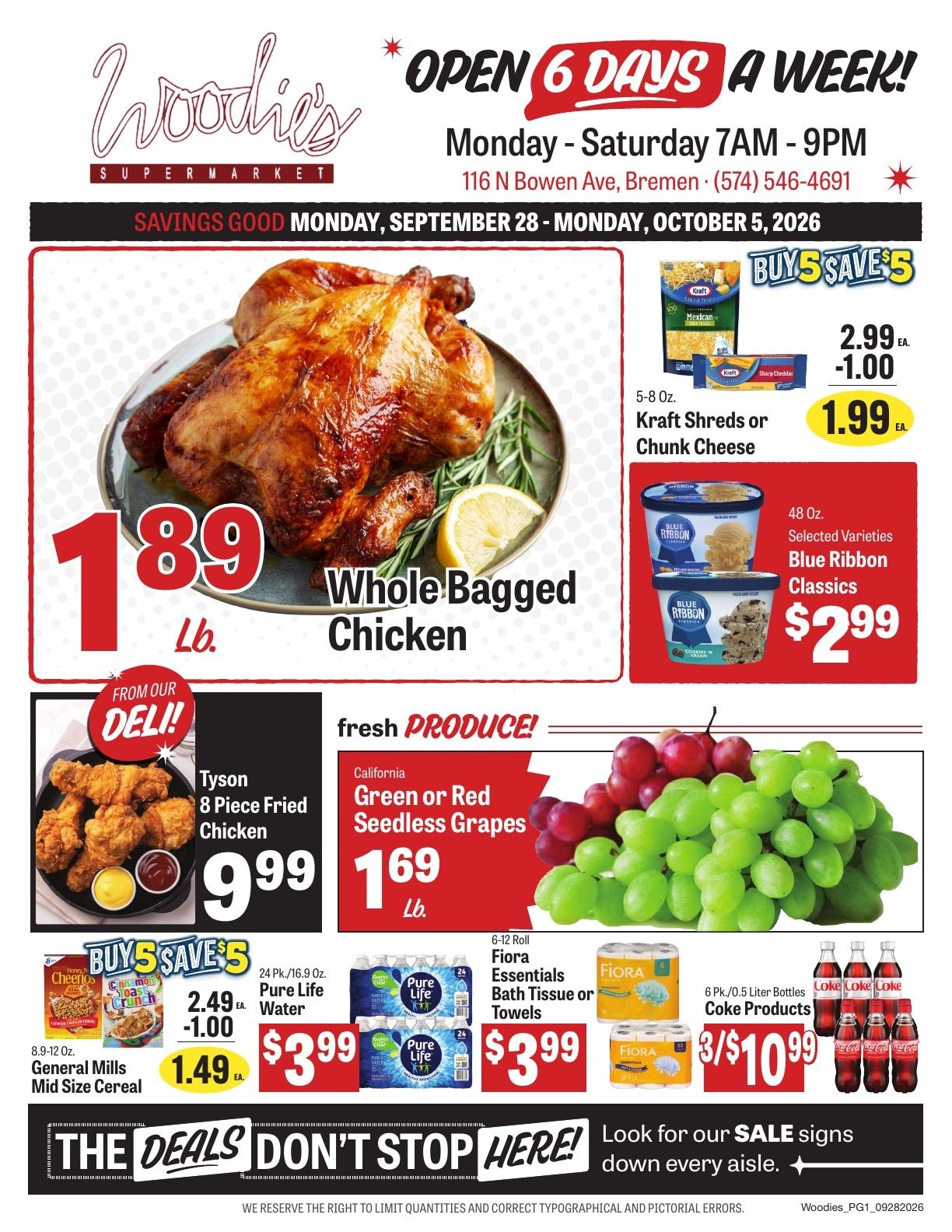 Woodie's Supermarket Weekly Ad September 30 - October 6, 2026