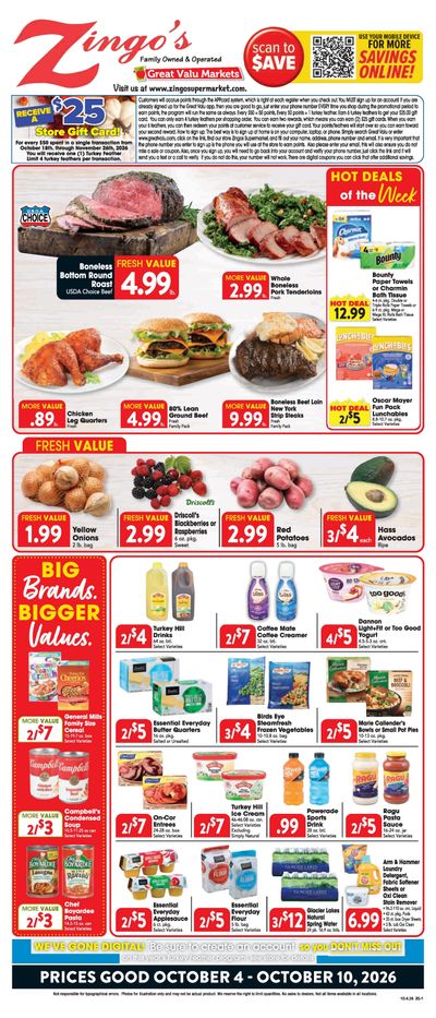 Zingo's Supermarket Weekly Ad October 4 - 10, 2026