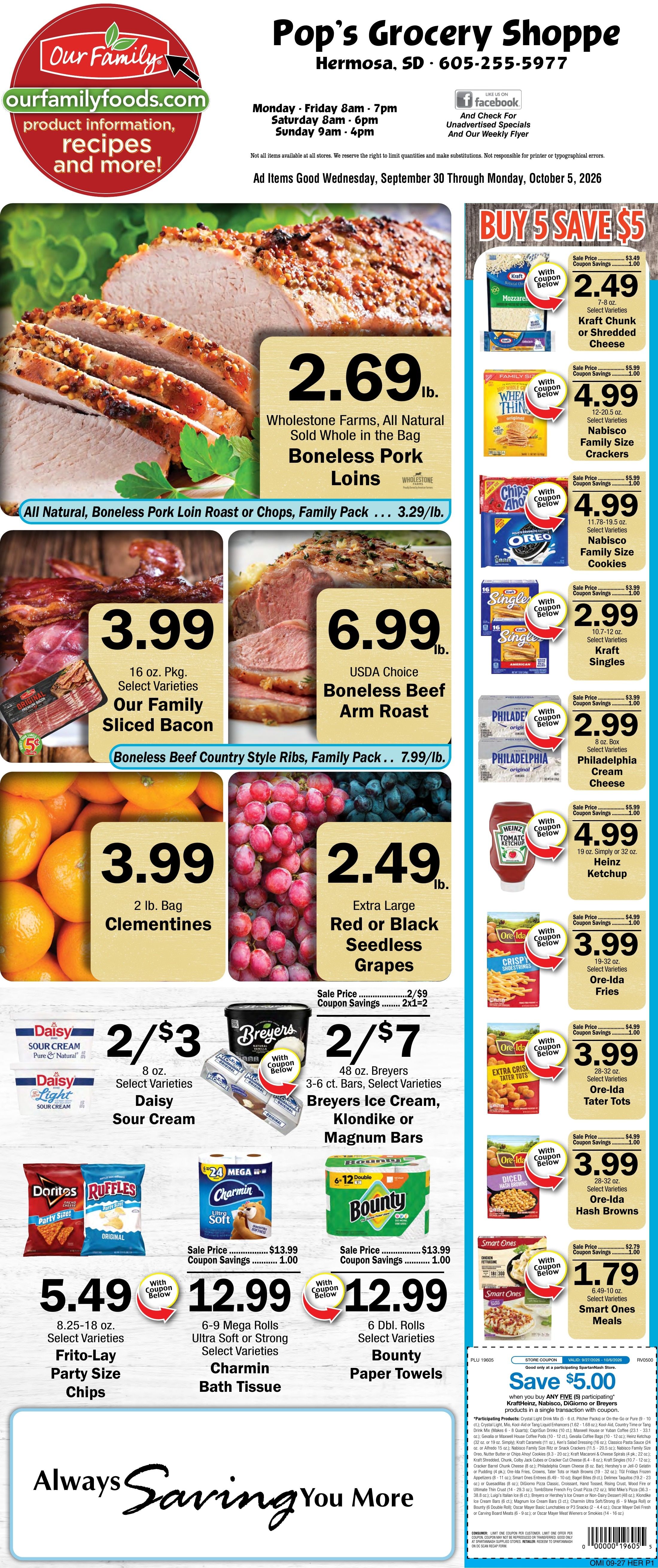 Pop's Grocery Shoppe Weekly Ad September 27 - October 6, 2026