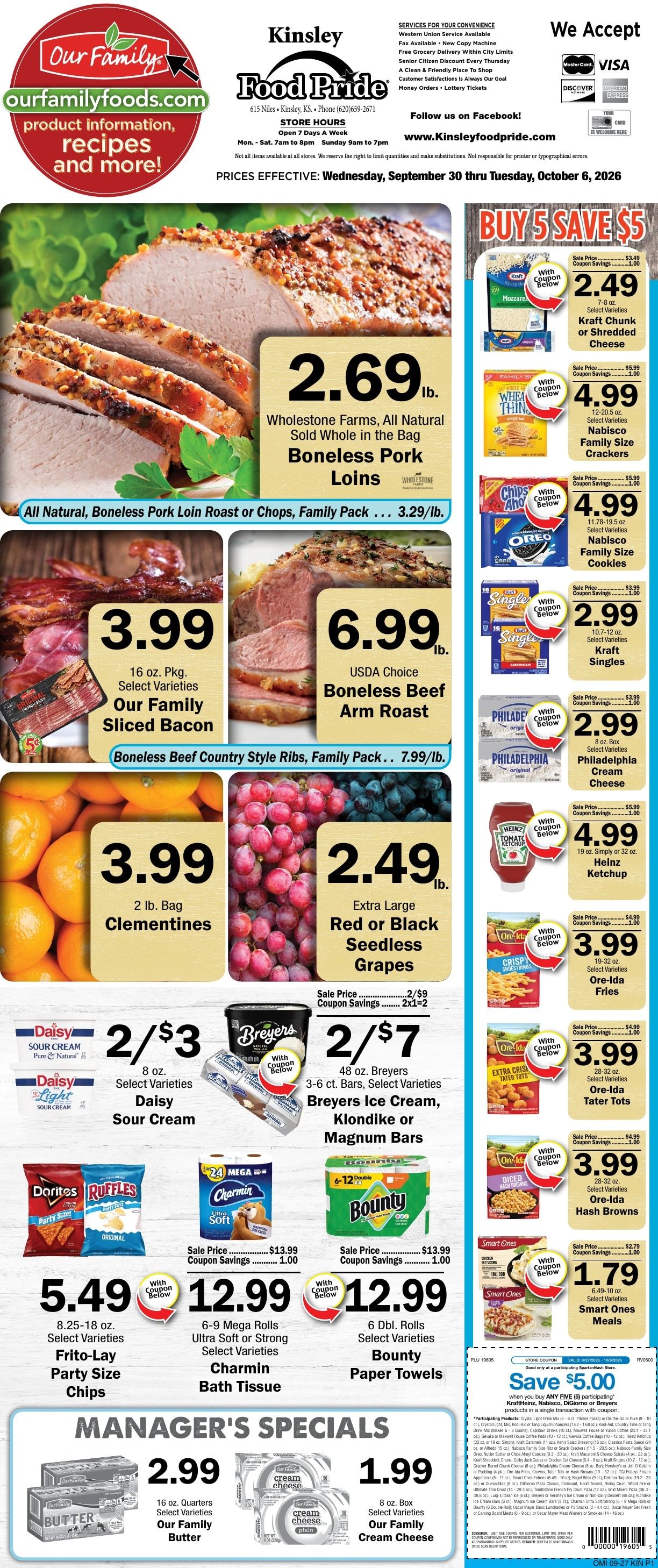 Kinsley Food Pride Weekly Ad September 30 - October 6, 2026