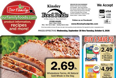 Kinsley Food Pride Weekly Ad September 30 - October 6, 2026