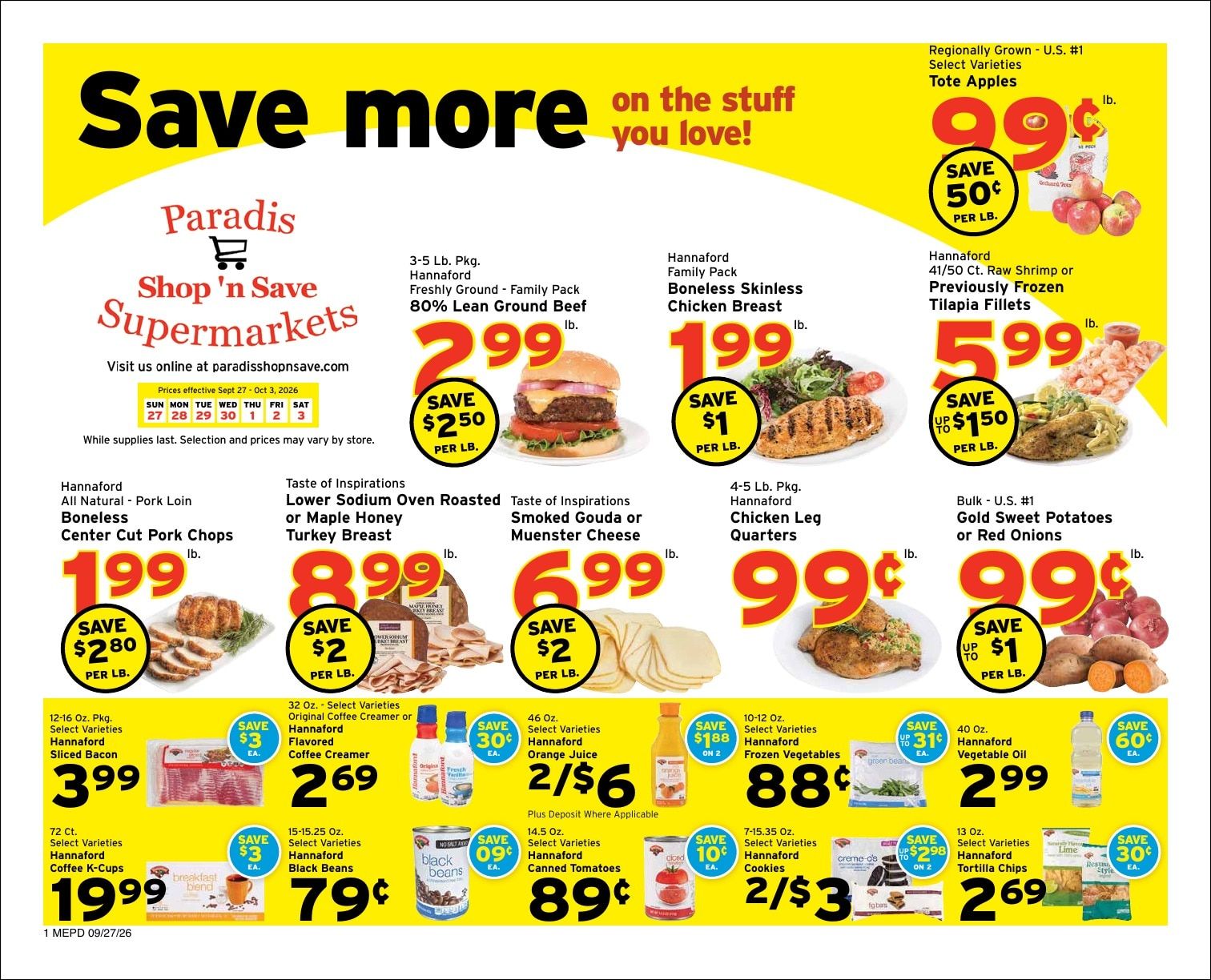 Paradis Shop'n Save Weekly Ad September 27 - October 3, 2026