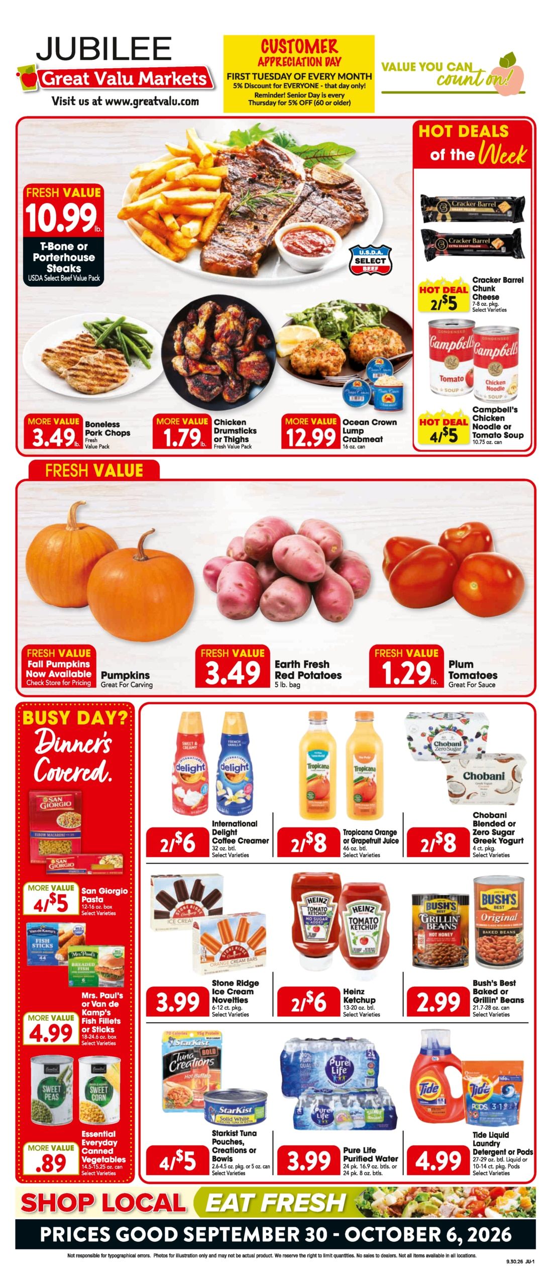 Trout's Jubilee Foods Weekly Ad September 30 - October 6, 2026