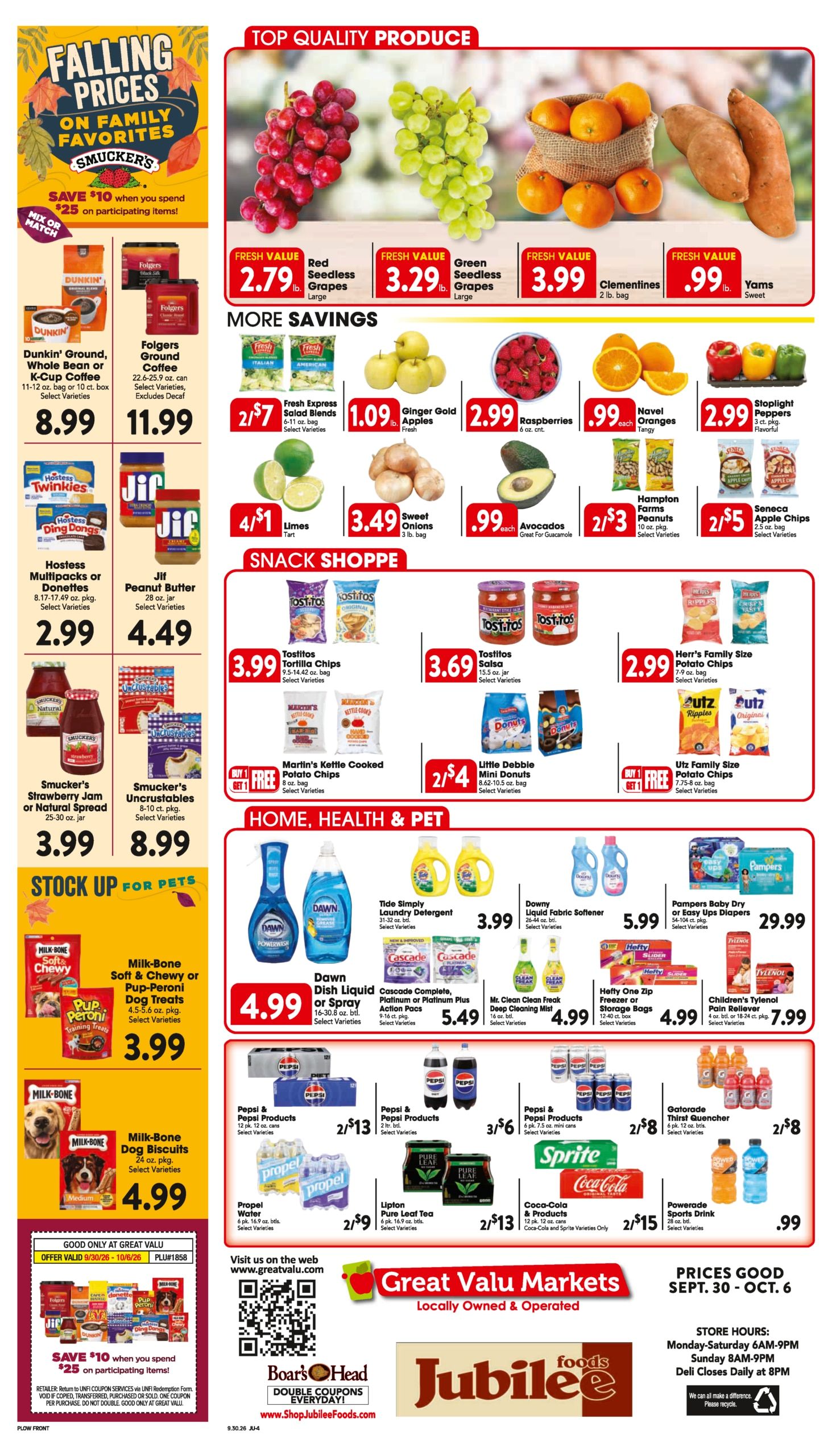 Trout's Jubilee Foods Weekly Ad September 30 - October 6, 2026