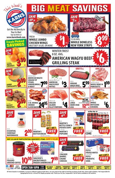 Karns Foods Weekly Ad September 28 - October 5, 2026