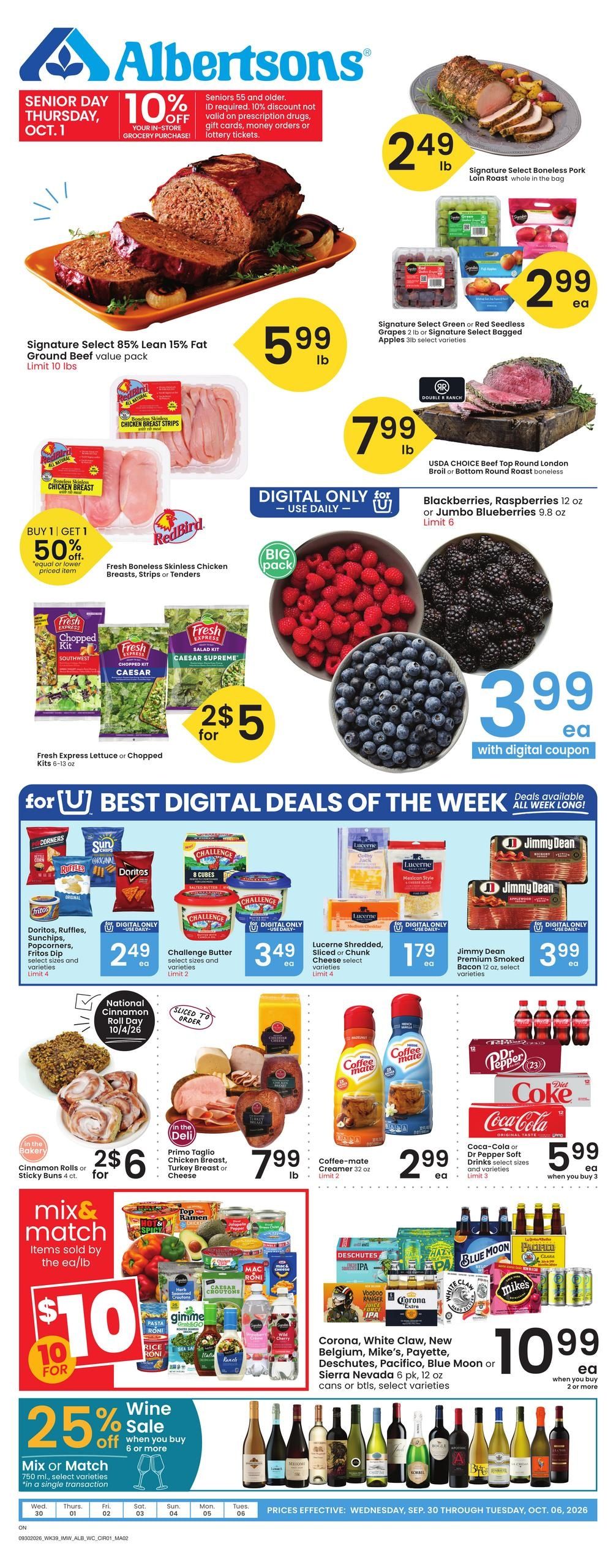 Albertsons (Ontario Area, OR) Weekly Ad September 30 - October 6, 2026