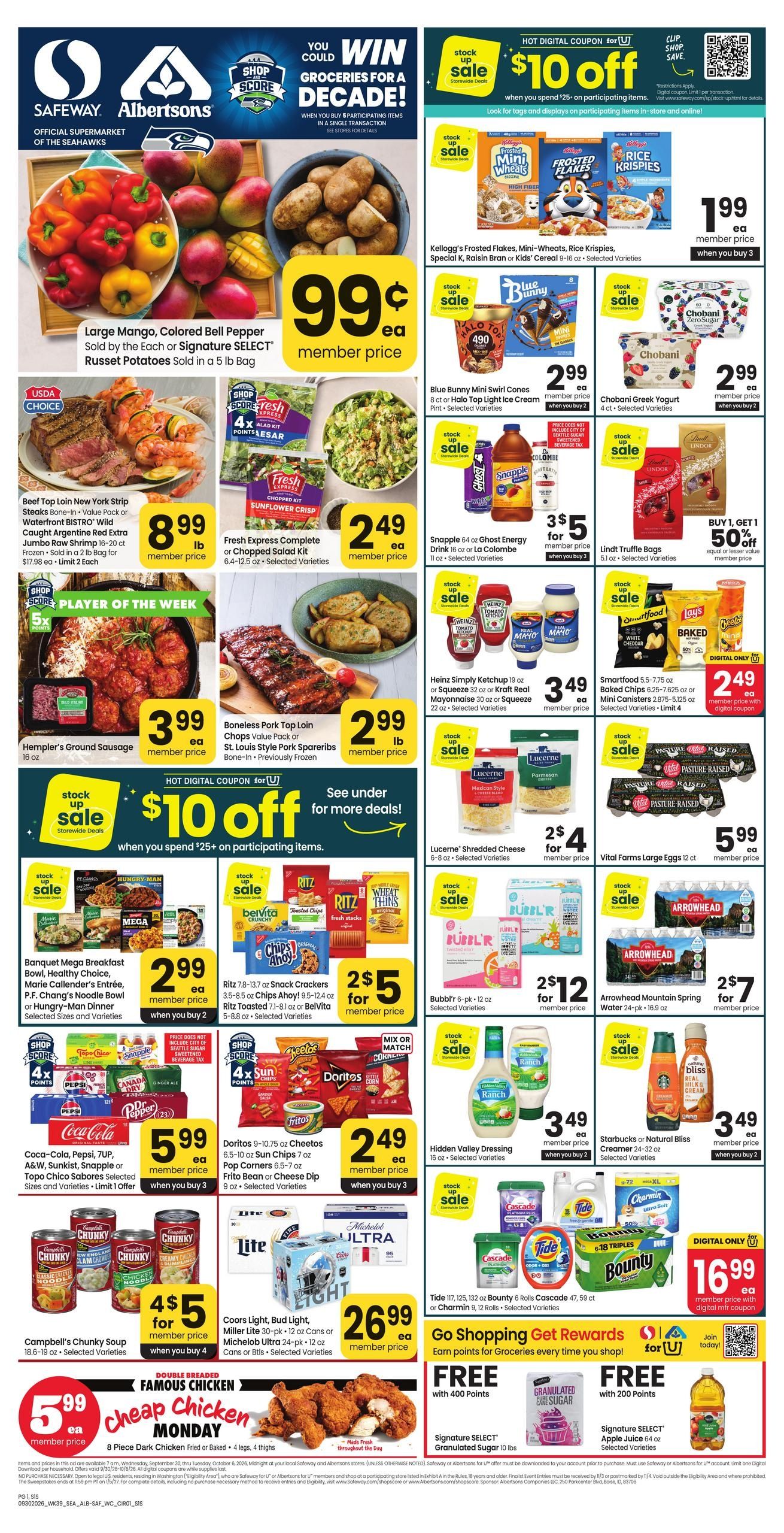 Albertsons (Bellevue-Seattle Area, WA) Weekly Ad September 30 - October 6, 2026