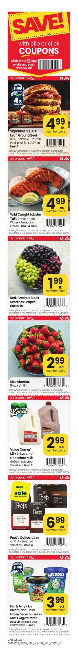 Albertsons (Bellevue-Seattle Area, WA) Weekly Ad September 30 - October 6, 2026
