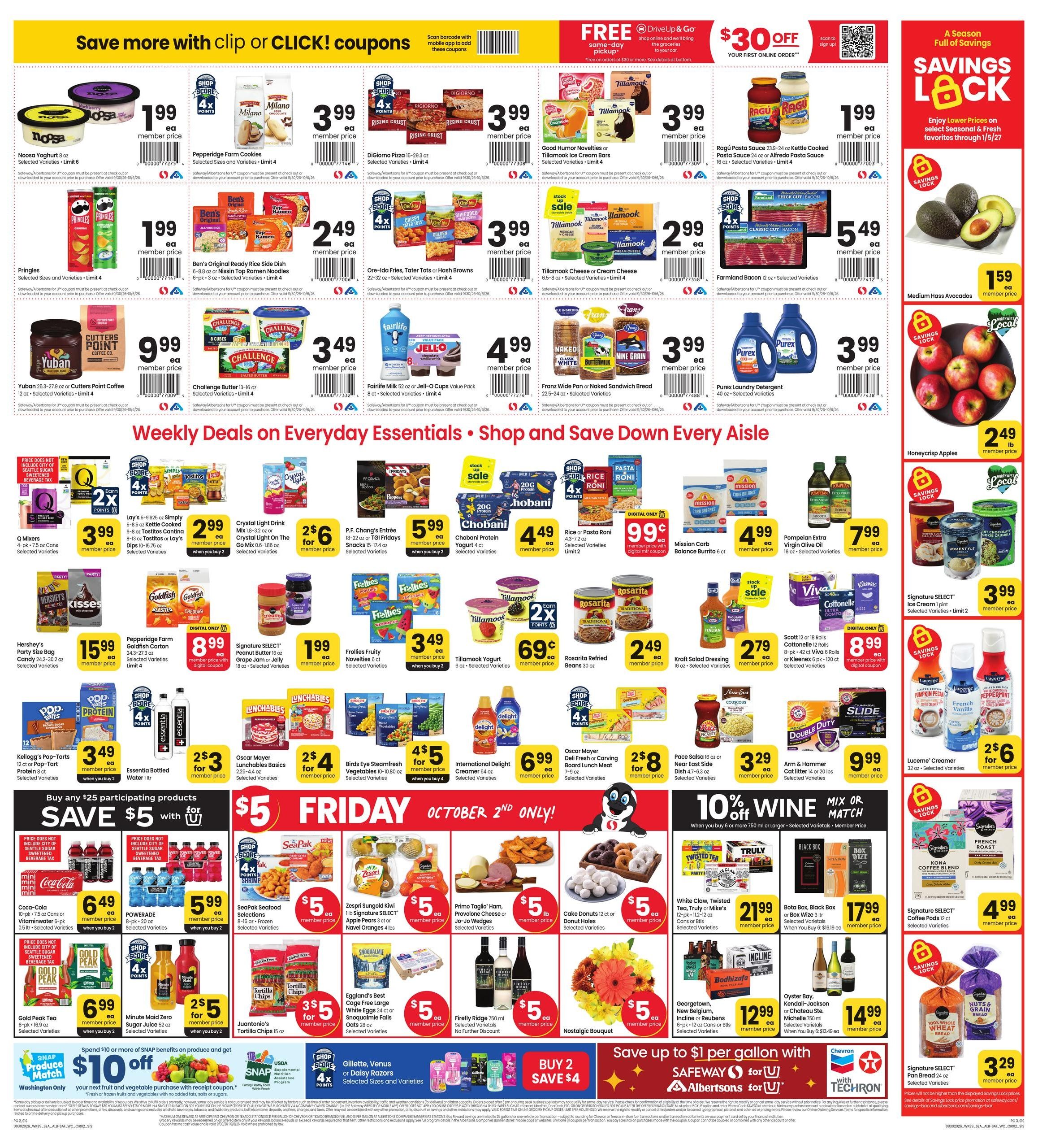Albertsons (Bellevue-Seattle Area, WA) Weekly Ad September 30 - October 6, 2026