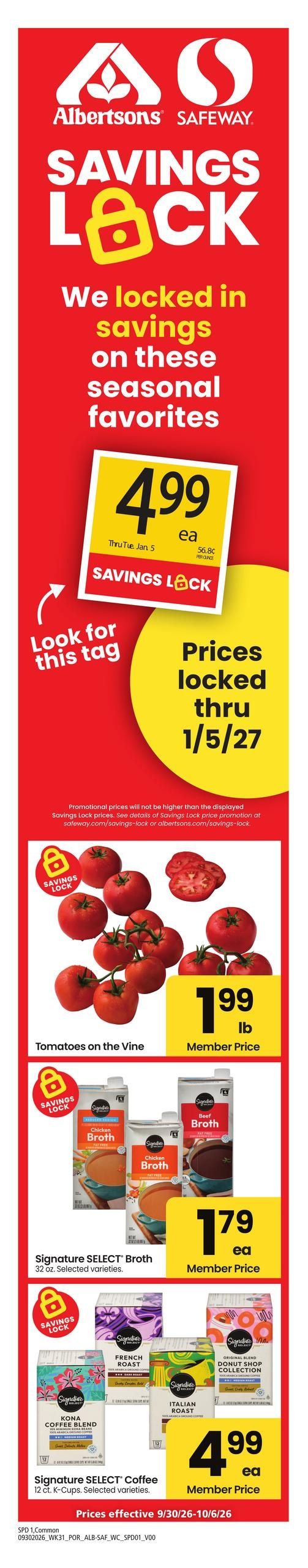 Albertsons (Vancouver Area, WA) Weekly Ad September 30 - October 6, 2026