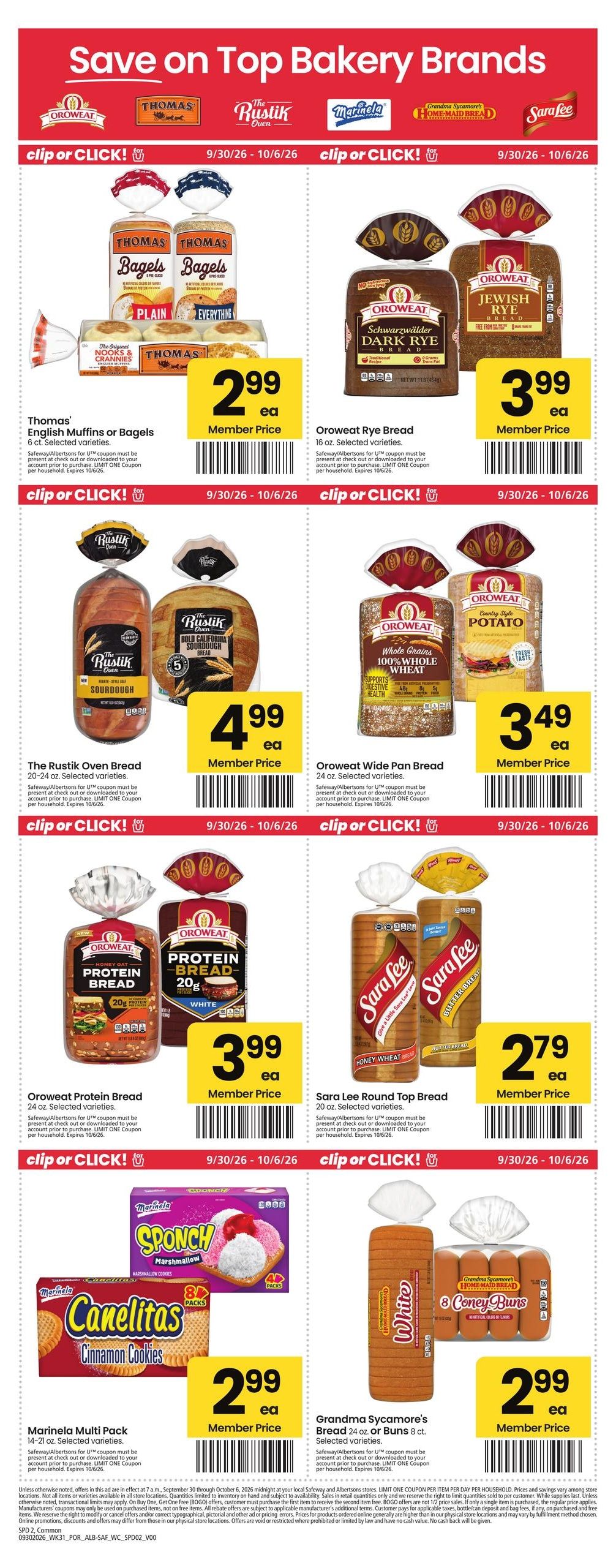 Albertsons (Vancouver Area, WA) Weekly Ad September 30 - October 6, 2026