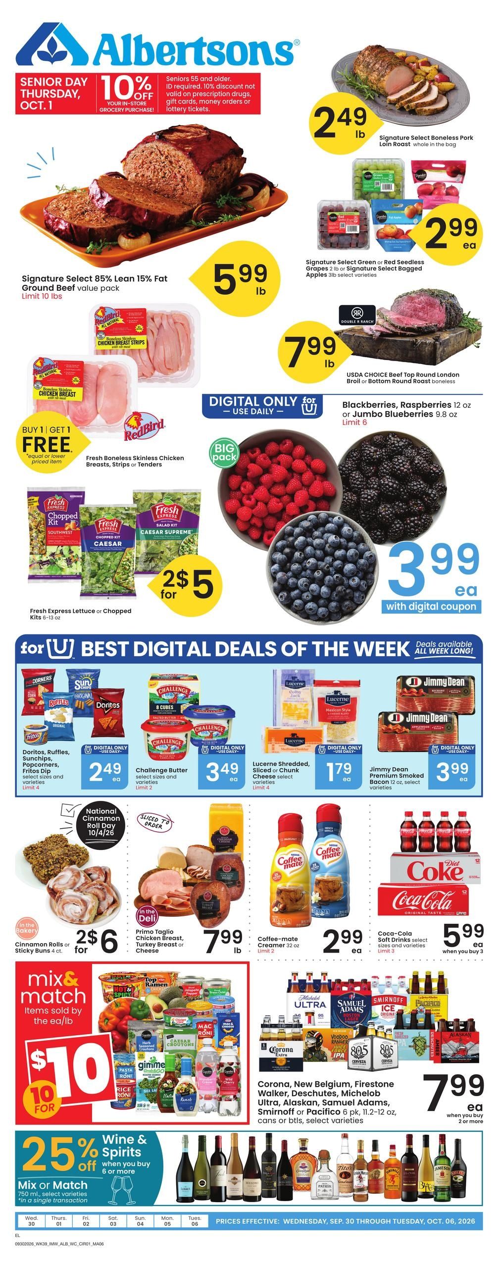 Albertsons (Elko Area, NV) Weekly Ad September 30 - October 6, 2026