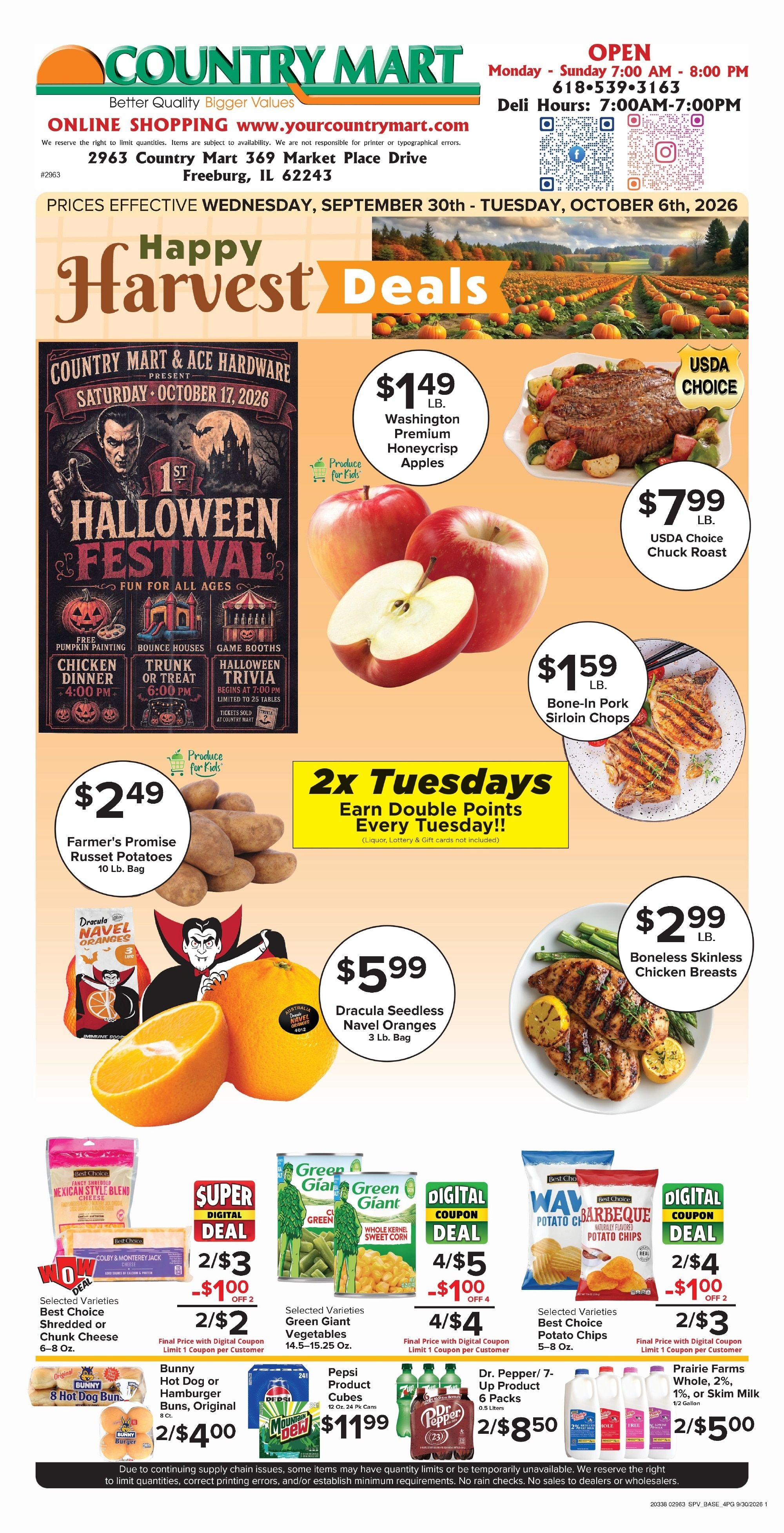 Your Country Mart Weekly Ad September 30 - October 6, 2026