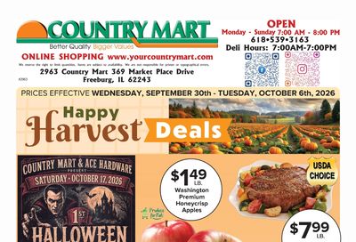 Your Country Mart Weekly Ad September 30 - October 6, 2026
