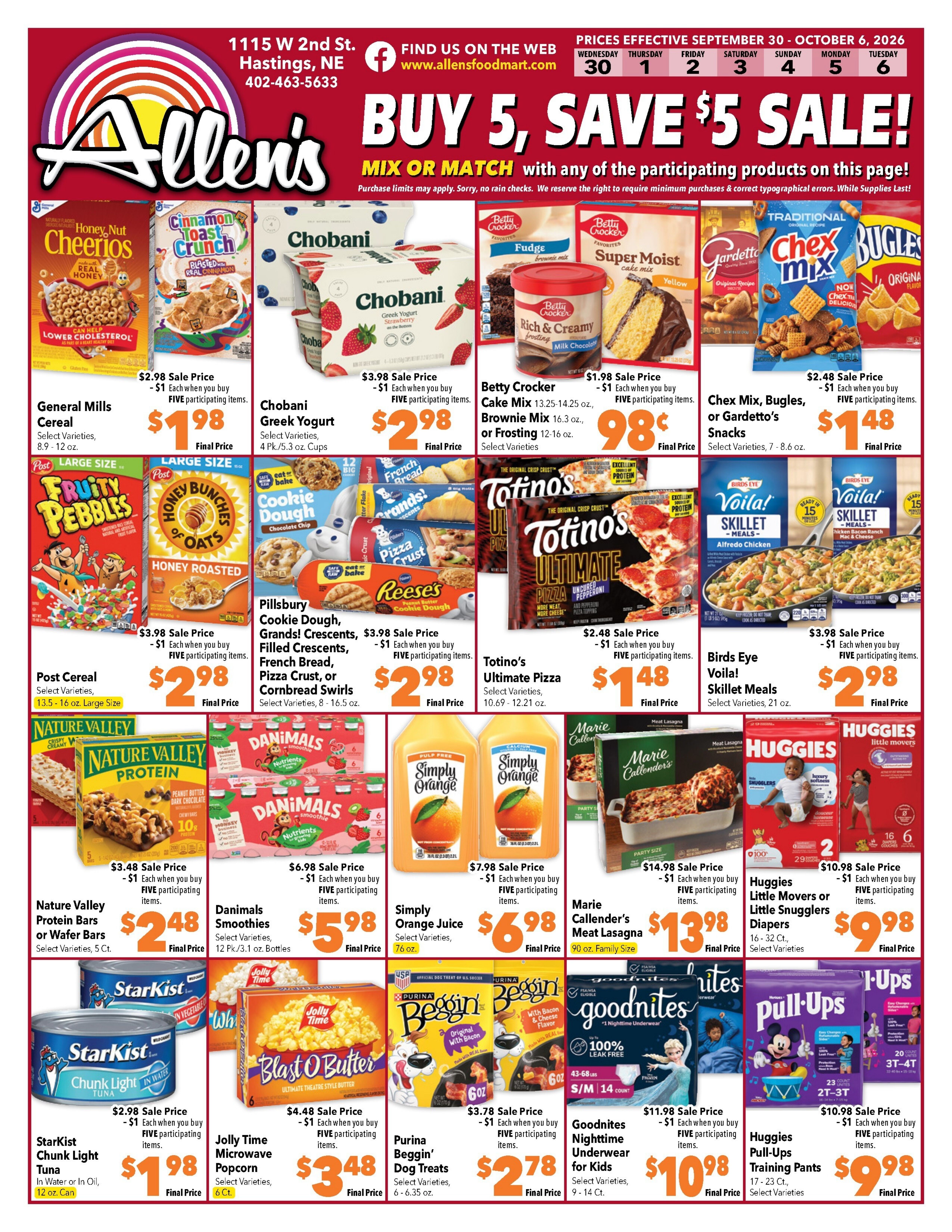 Allen's Food Mart Weekly Ad September 30 - October 6, 2026