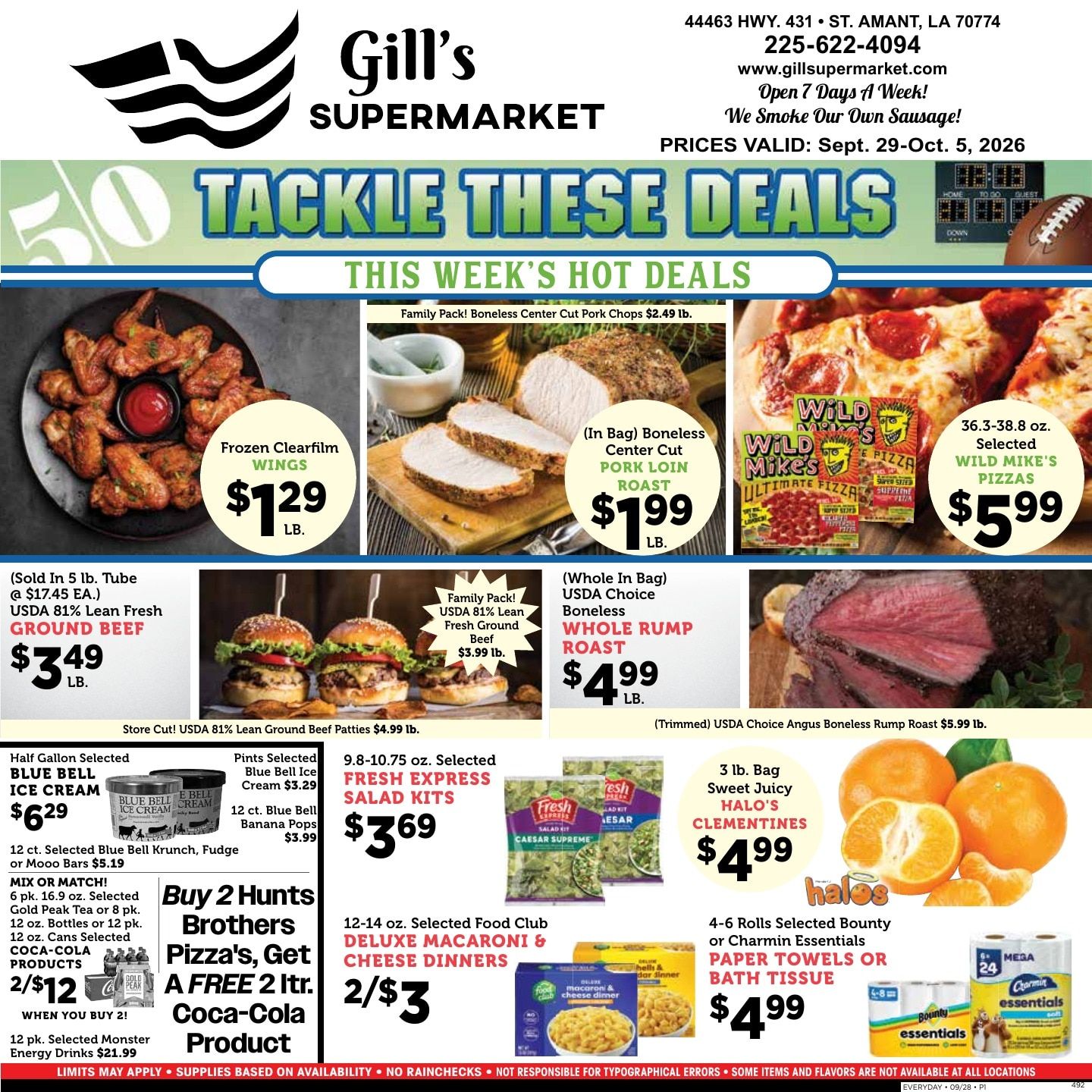Gill's Supermarket Weekly Ad September 29 - October 5, 2026
