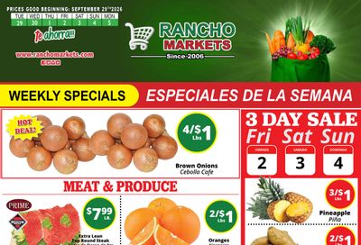 Rancho Markets Weekly Ad September 29 - October 5, 2026