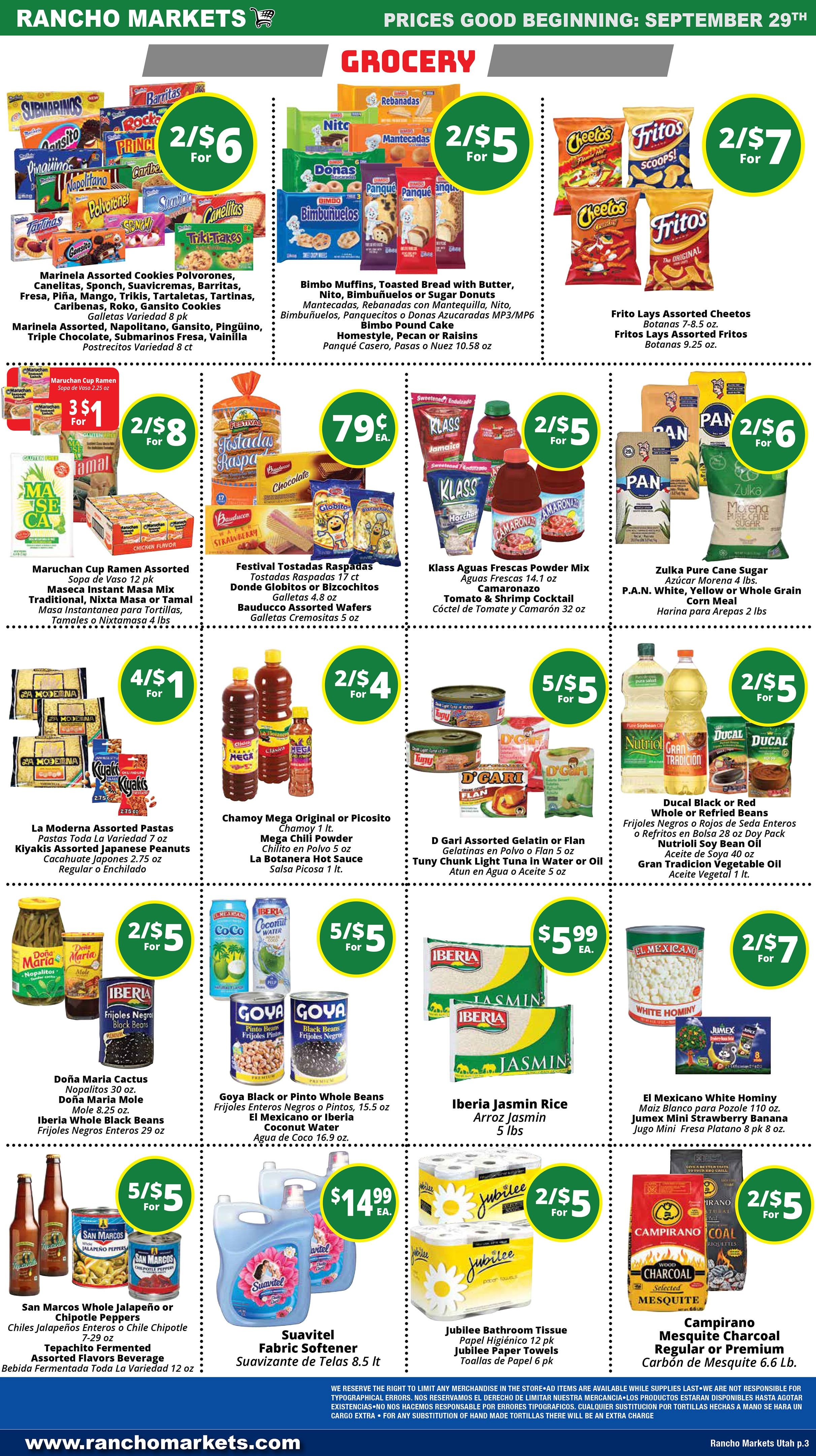 Rancho Markets Weekly Ad September 29 - October 5, 2026