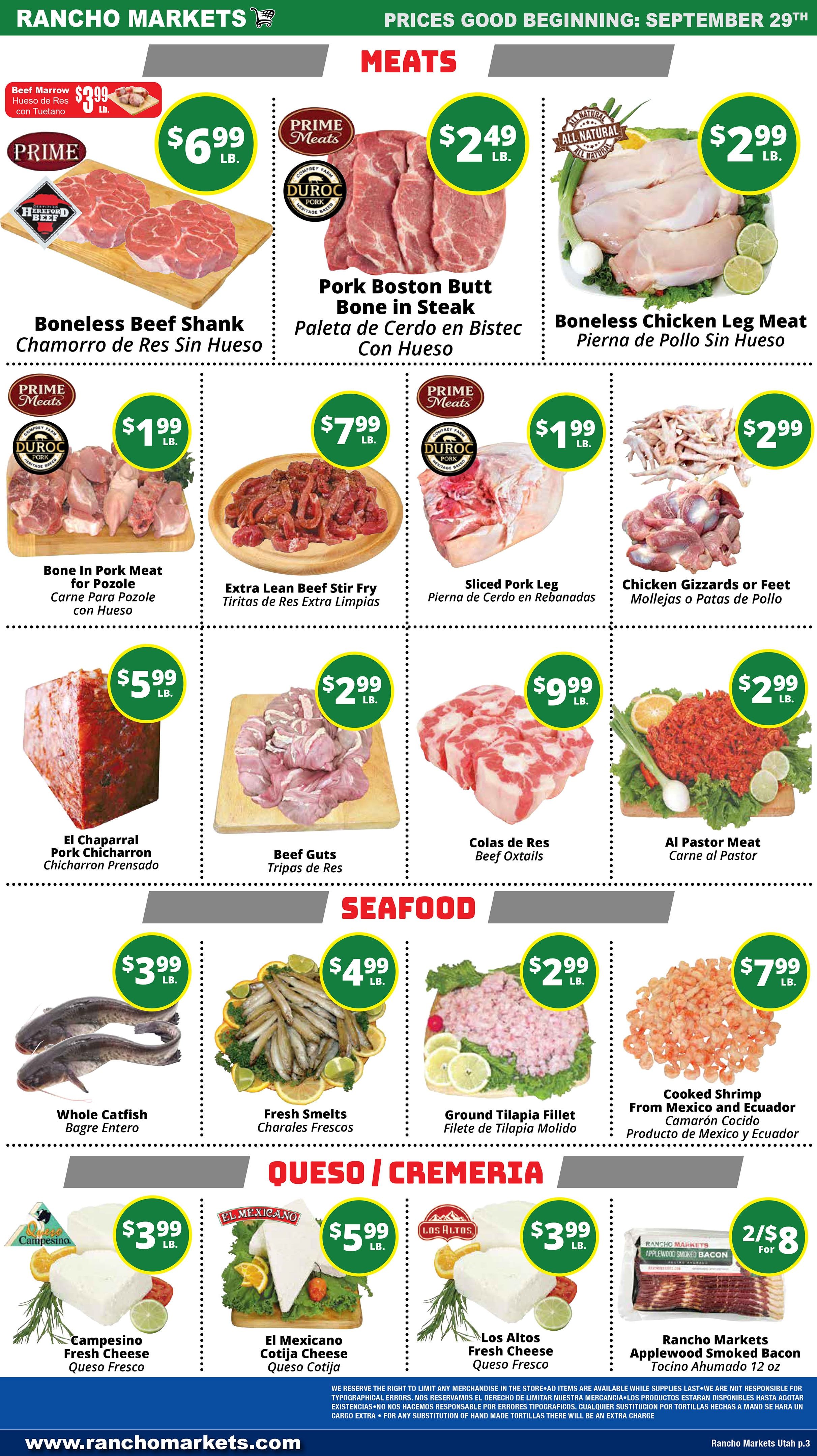 Rancho Markets Weekly Ad September 29 - October 5, 2026