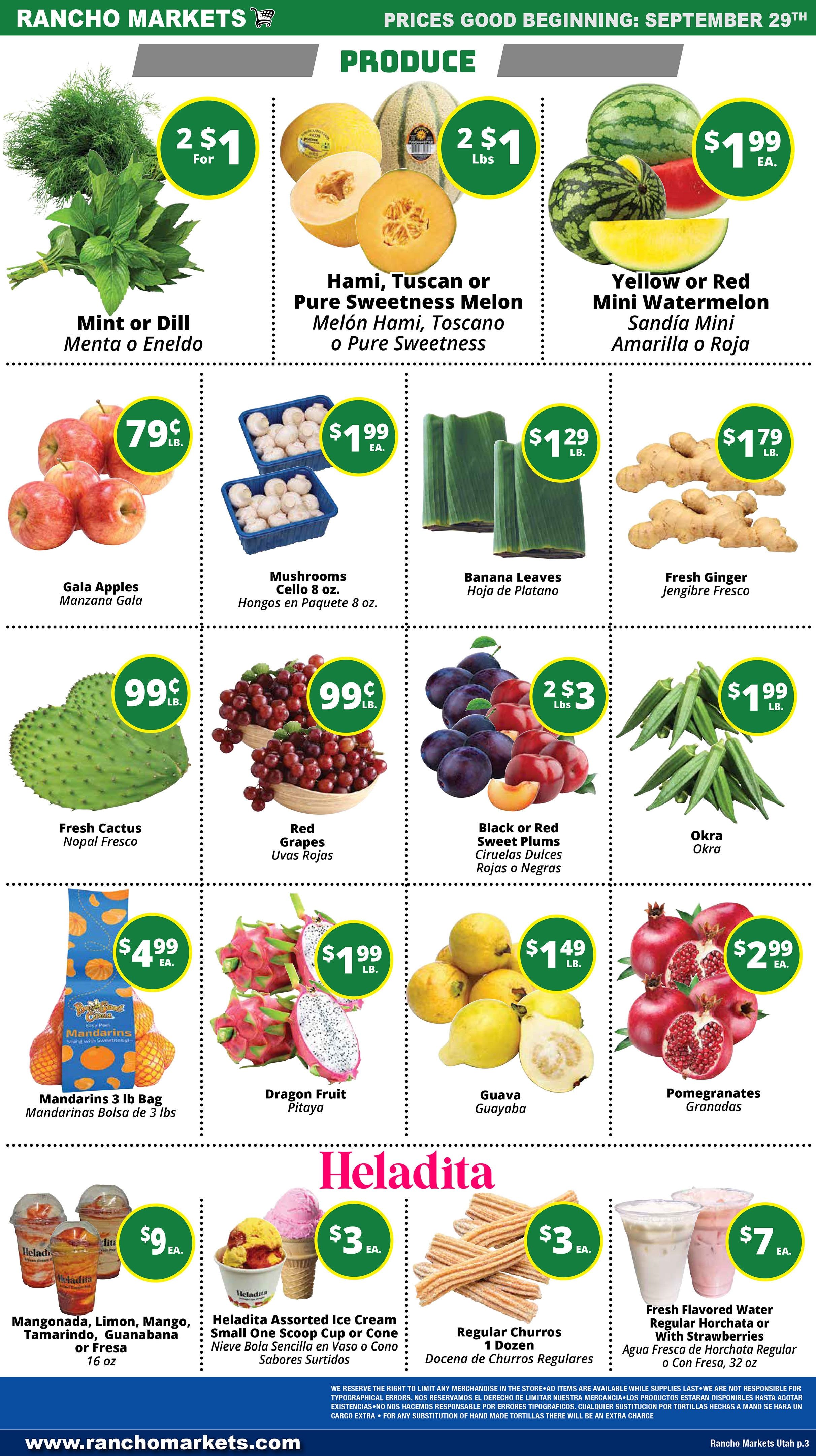 Rancho Markets Weekly Ad September 29 - October 5, 2026
