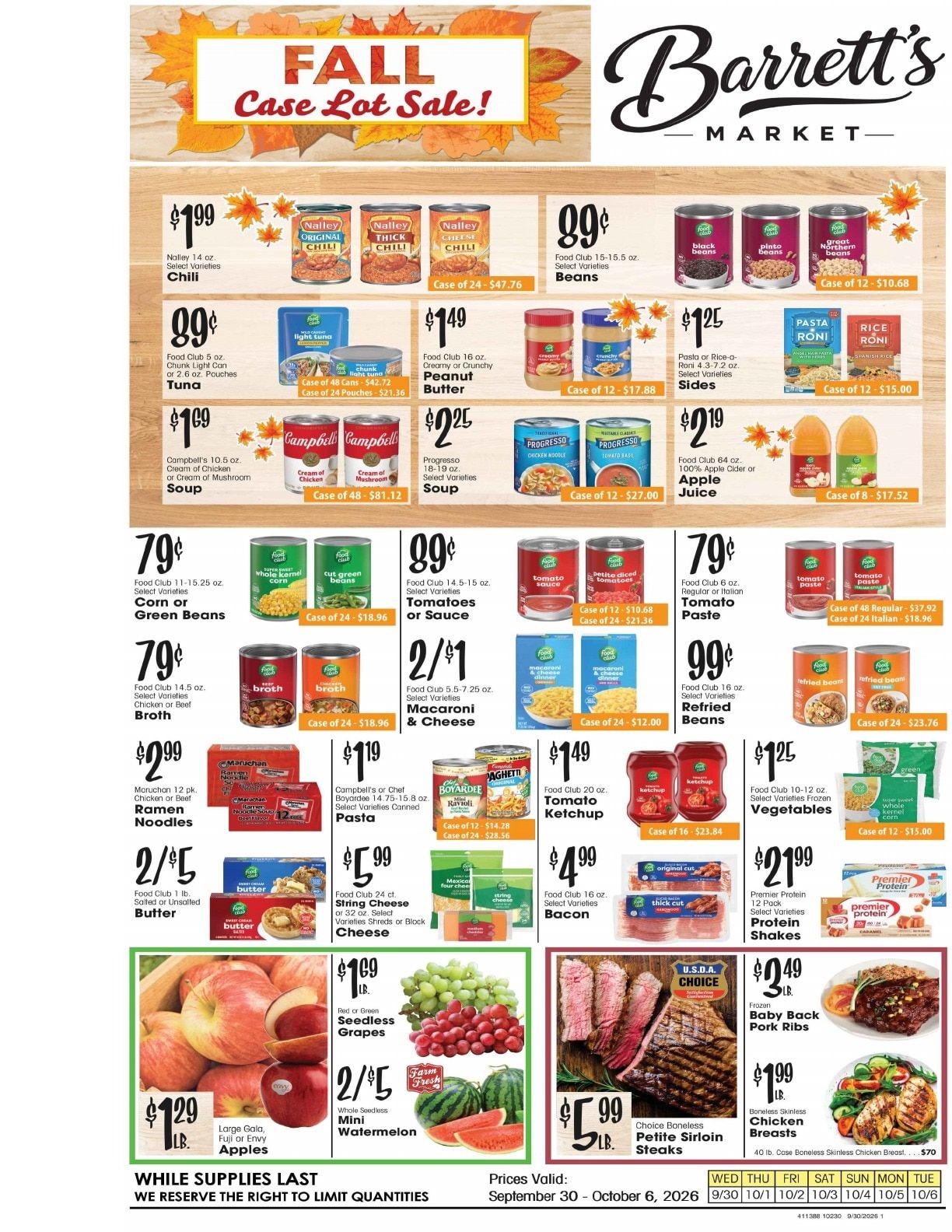 Barrett's Foodtown Weekly Ad September 30 - October 6, 2026